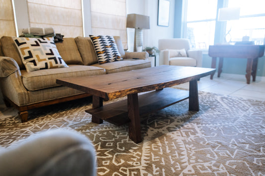 Live Edge Walnut Slab Coffee Table